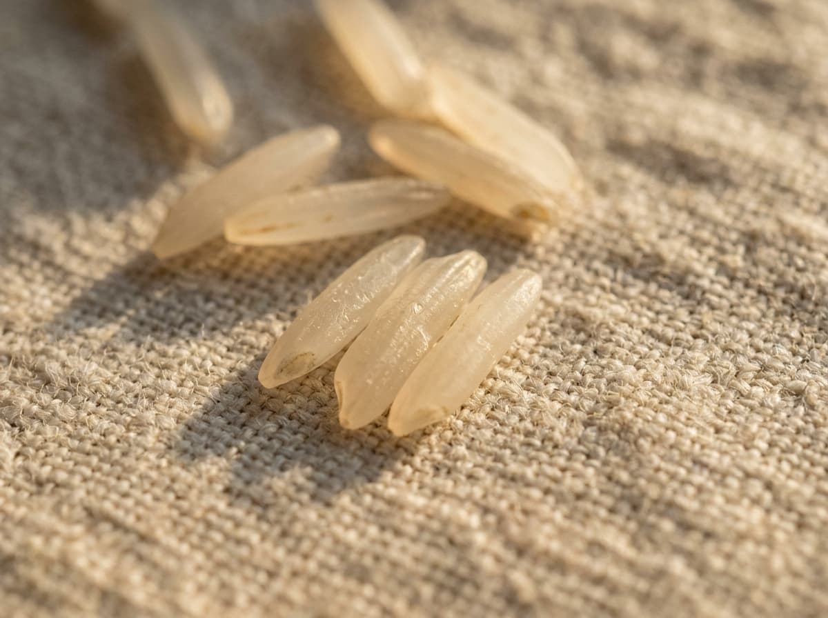 Macro pristine raw basmati grains